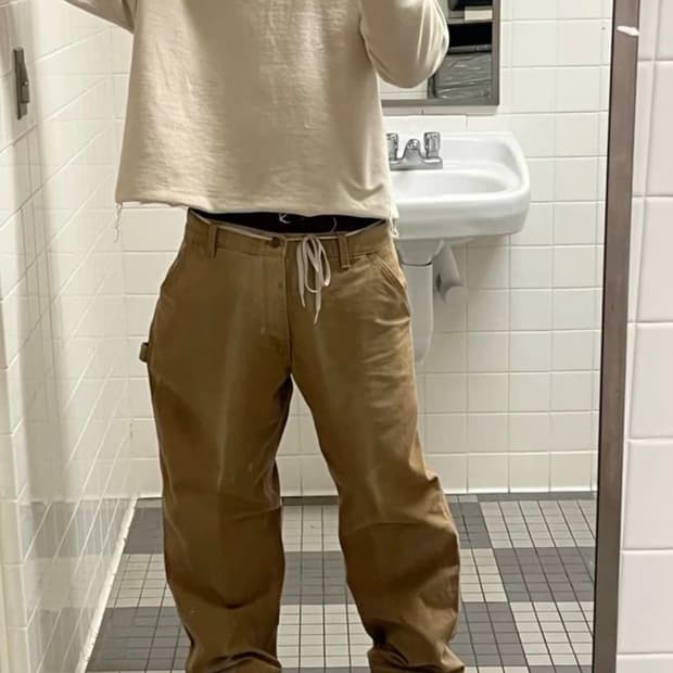 빈티지 칼하트 싱글니 카펜터팬츠 브라운