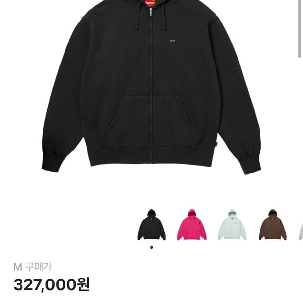 슈프림 스몰박스 집업 후드 스웨트셔츠 블랙