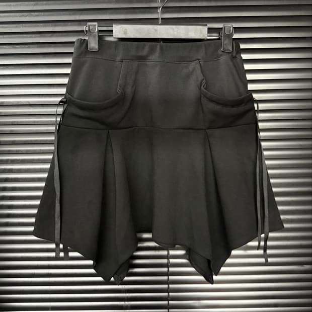 NIIER NOR 니어노어 끈 블랙 치마 락 시크 고스 펑크 갸루 로리걸