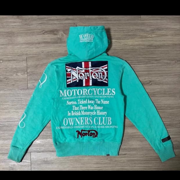 Norton 유니언잭 자수패치 레터링 후드집업