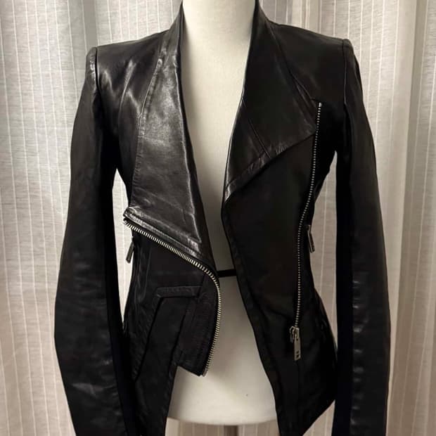 릭오웬스깔 가죽 자켓