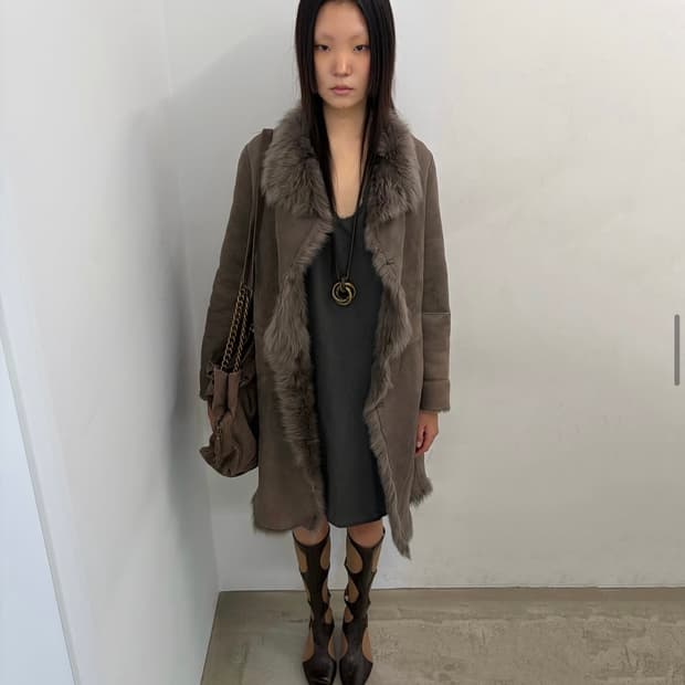 아야즈스튜디오 빈티지 리얼 퍼 무스탕