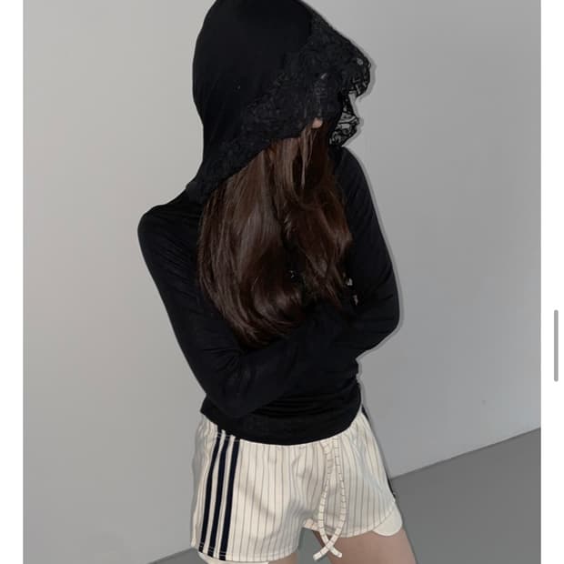디에어타운 레이스 후드 후디 탑 블랙