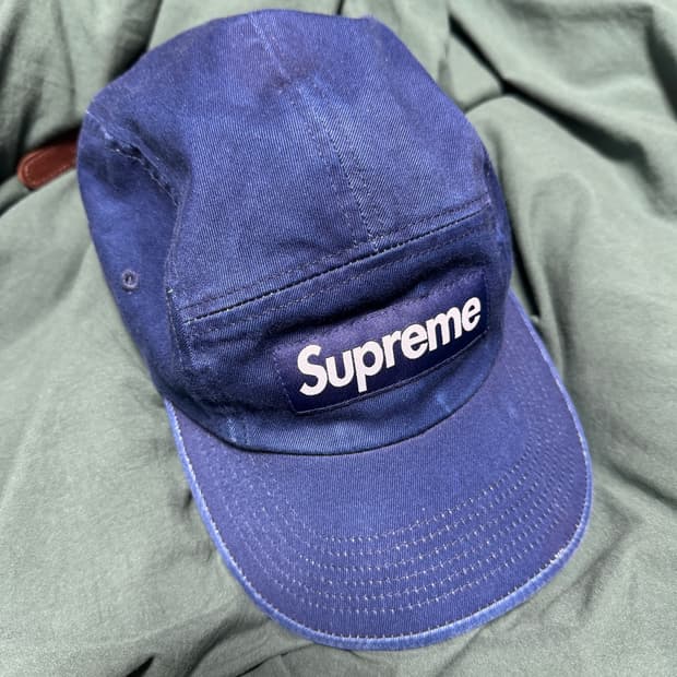 25SS 슈프림 워시드 치노 트윌 캠프캡 인디고