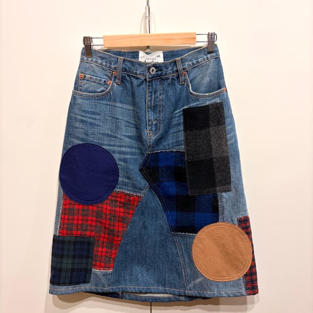 준야와타나베 패치워크 데님 스커트