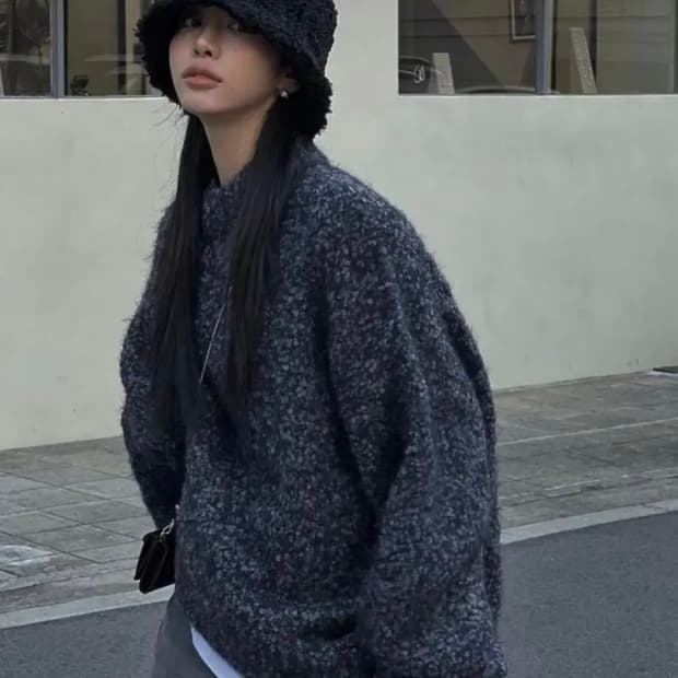 트리밍버드 푸들니트 그레이