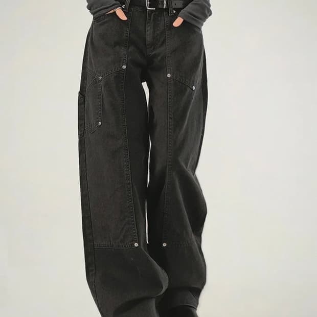 블랙업 카펜더 와이드 코튼팬츠