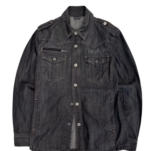 푸부 후부 데님자켓 브라운그레이 (L)