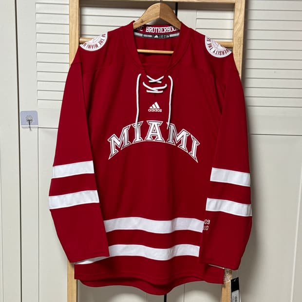 새상품 아디다스 MIAMI UNIVERSITY ICE 하키 져지