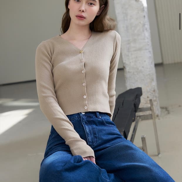 (새상품)(S) 드로우핏 우먼 슬림 골지 니트 가디건 판매