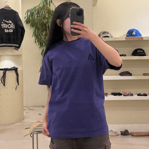 나이키 ACG 로고 반팔 티셔츠 퍼플 U485