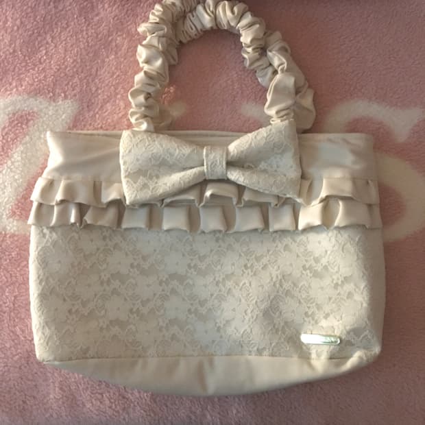 리즈리사 고전 히메가루 리본 레이스 가방 핸드백 라떼가루 히메카지