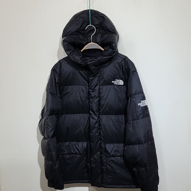 (XL) 노스페이스 거위털 패딩점퍼 블랙 구스다운 후드자켓 