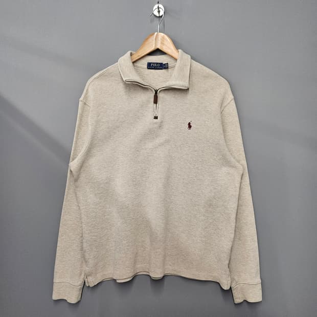 폴로랄프로렌 반집업 니트 오트밀