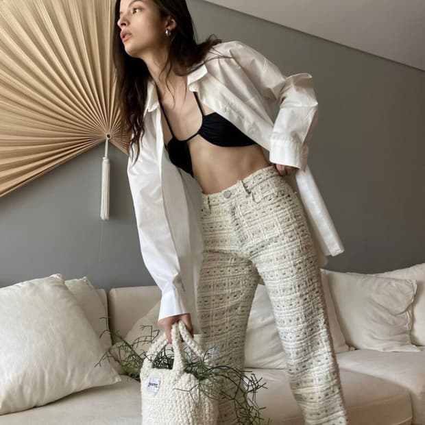 글로니 트위드 팬츠