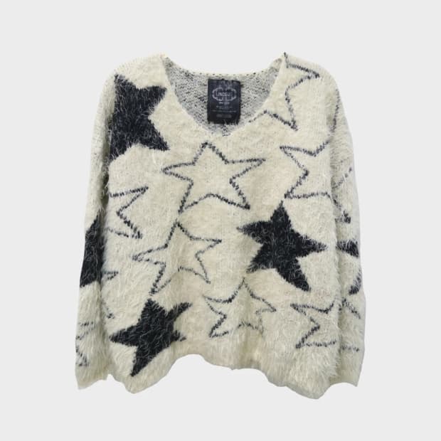 LINOSUG 별 패턴 브이넥 니트 61230