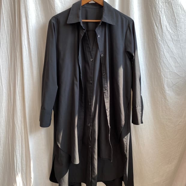 블랙 더블셔츠원피스(F)