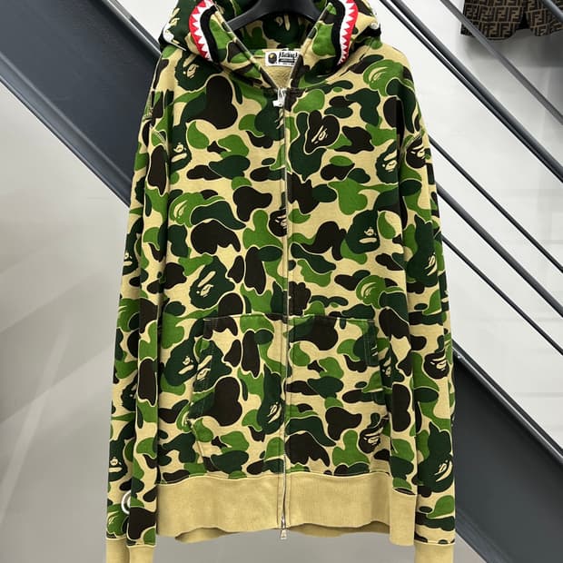 베이프 녹계 빅 ABC 카모 샤크 후드집업
