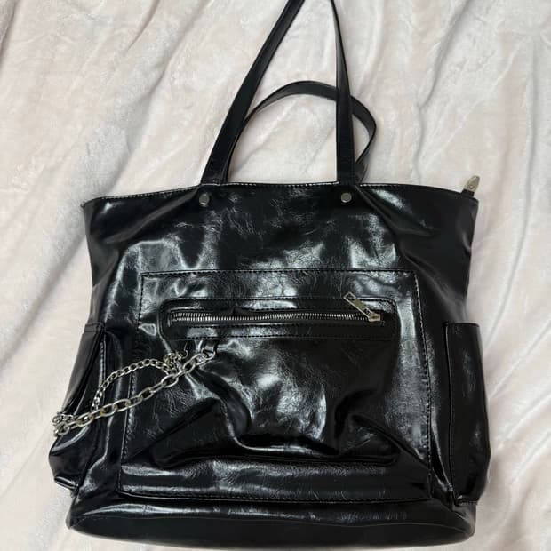 레더 체인 숄더백