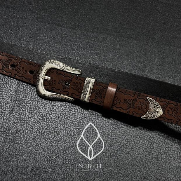 🌗 Ethnic embossed belt / 에스닉 음각 가죽 벨트