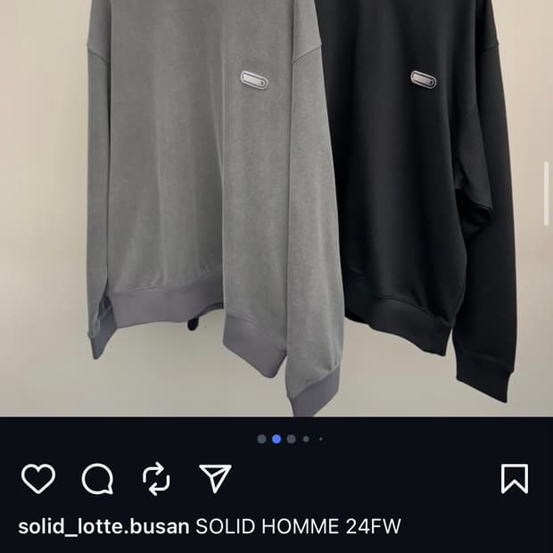 솔리드옴므 24FW 맨투맨 블랙