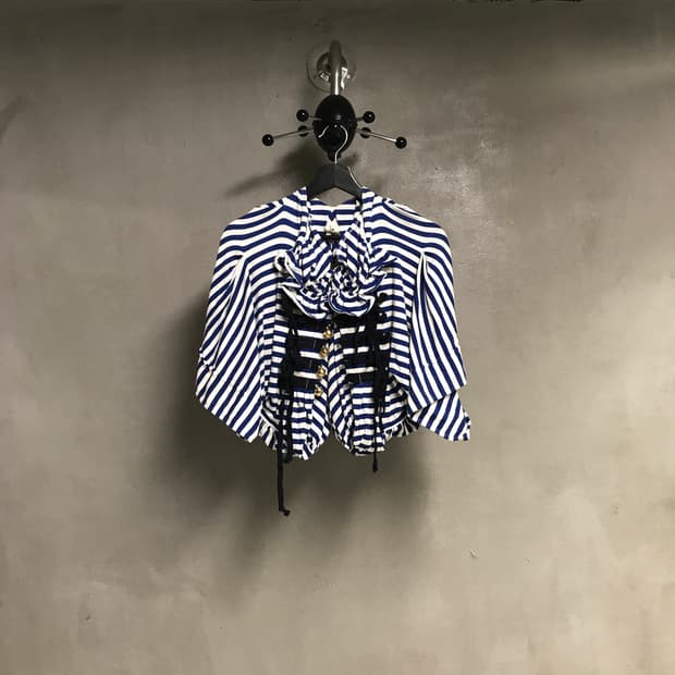 준야 와타나베 네이비 스트라이프 가디건 S(W)
