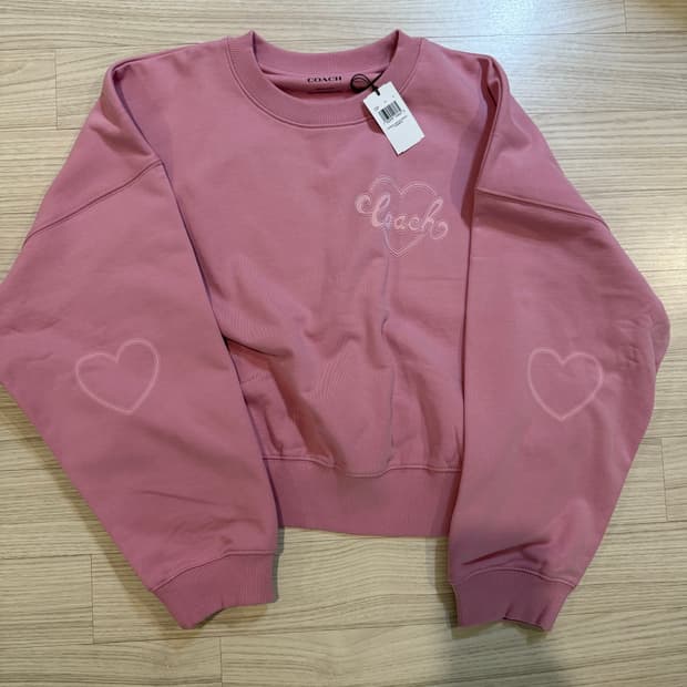 coach 코치 하트 자수 맨투맨 핑크 새상품