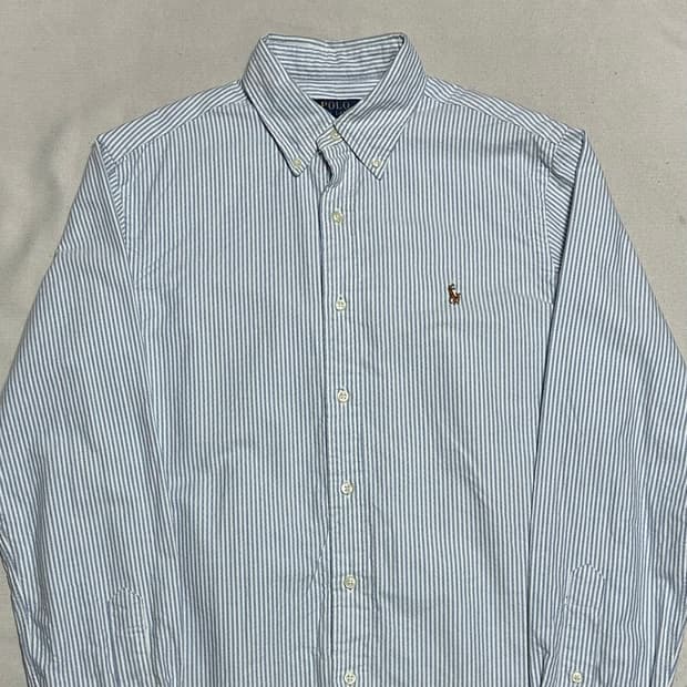 M 폴로랄프로렌 스카이블루 스트라이프 셔츠