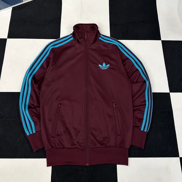 아디다스 민트 버건디 트랙탑 저지 M