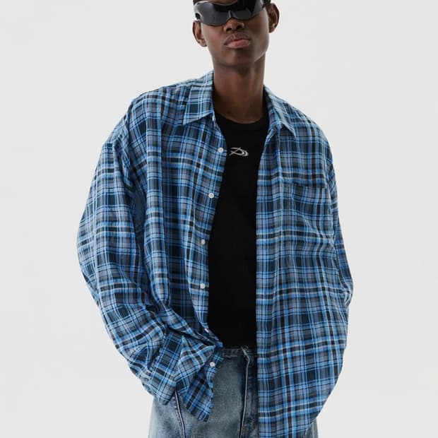 Dnsr 오버사이즈 체크셔츠 M