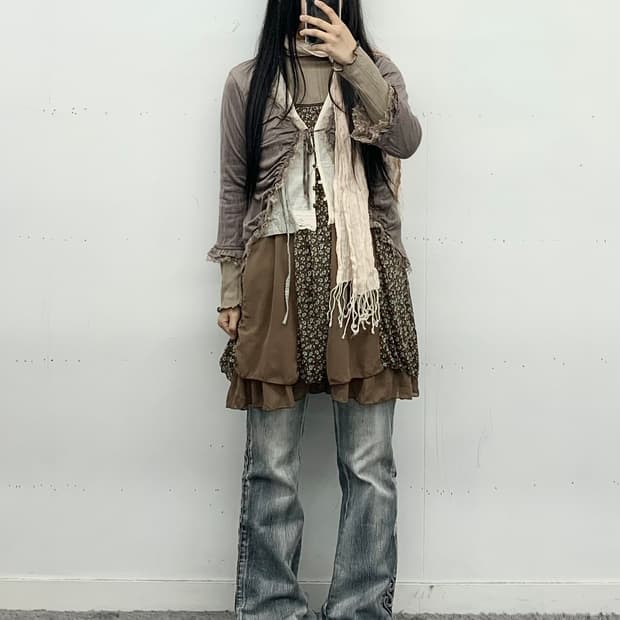 Rosa cherry 레이스 셔링 가디건