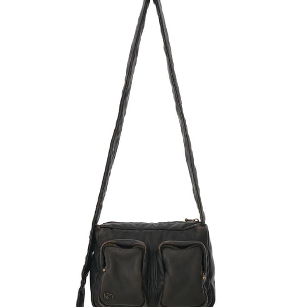 kijun 기준 Faux-Leather Cross Bag Dark Bro