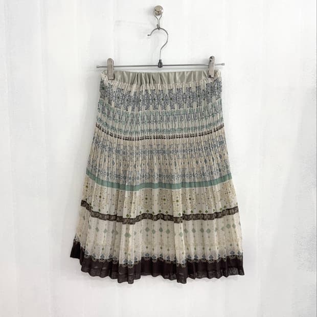 Boho Pleated Midi Skirt