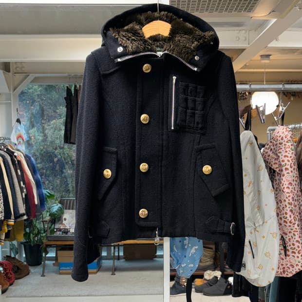 스나오 쿠와하라 울 후드자켓