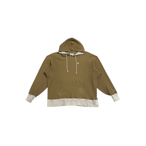 챔피온 와플 니트 풀오버 후드티