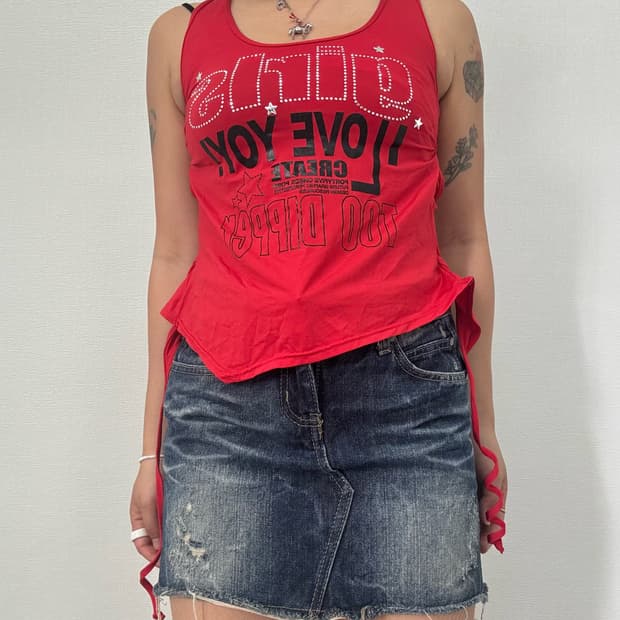 데님 미니 스커트