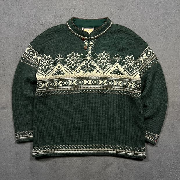 DALE OF NORWAY 데일 오브 노르웨이 노르딕 하프버튼 울 니트