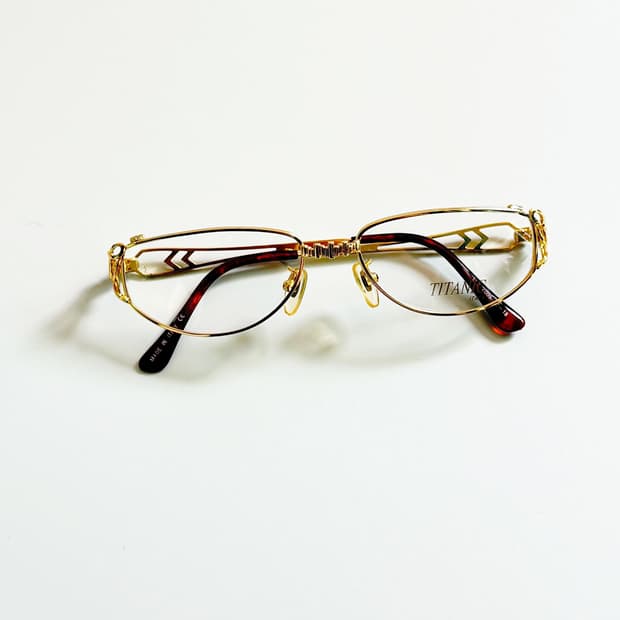 90s 이태리제 TITANIC 골드 필리그리 프레임 빈티지 안경
