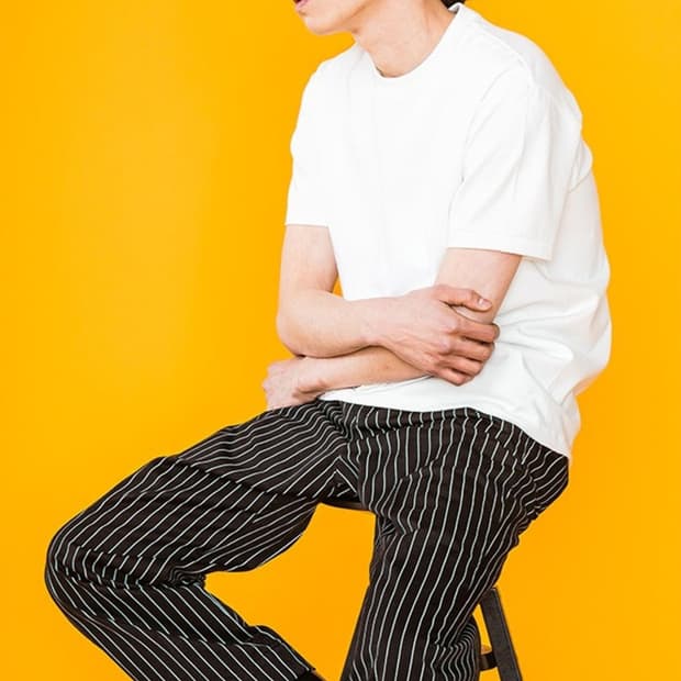 니들워크(NEEDLE WORK)스트라이프 치노 팬츠 블랙