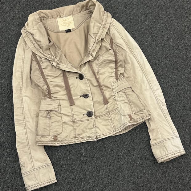 38)Japanese vintage 여성 베이지 사파리 자켓