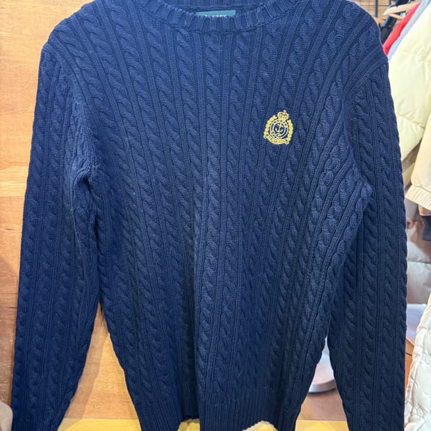 랄프로렌 네이비 코튼 니트