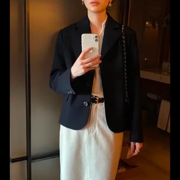 lo61 Anais Wool Jacket in Dark Navy