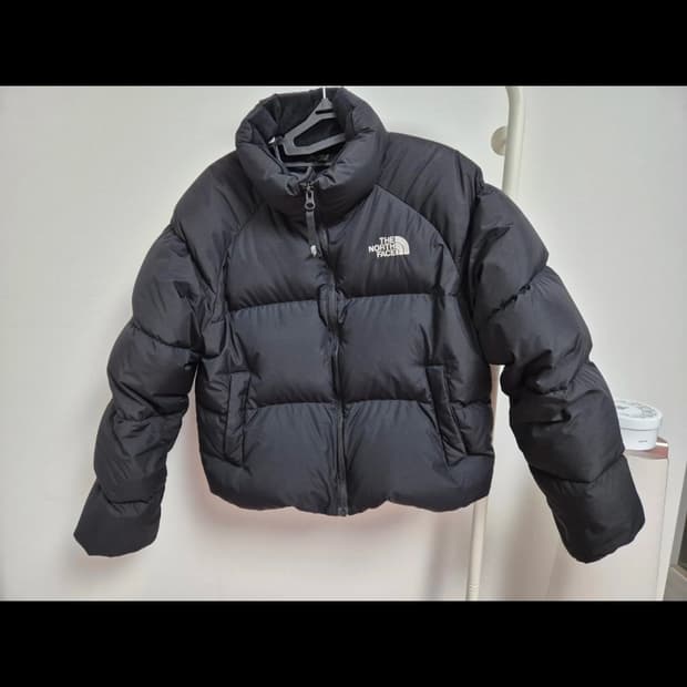 노스페이스 패딩 블랙 S(85)무광