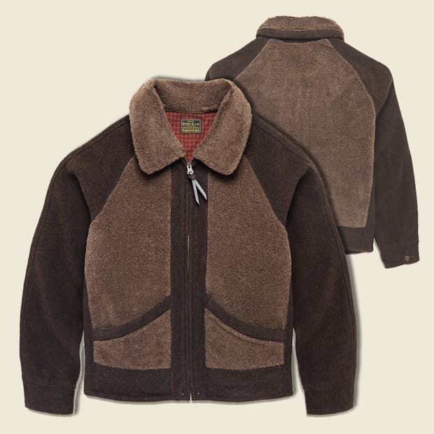 더블알엘 그리즐리 RRL 플리스 L 패널드 자가드 자켓