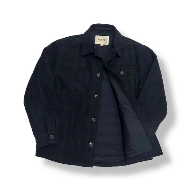 지오스피릿 체크 모직 자켓