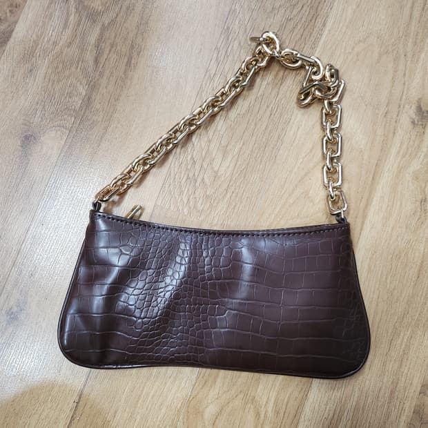 1094) 자라 ZARA 엘리게이터 걸드체인 미니백