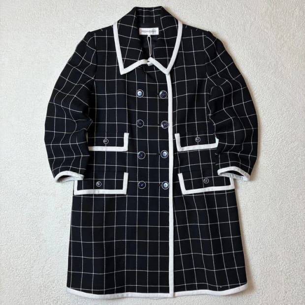 생로랑 YSL 00's 재팬 울 체크 롱 코트 PN6662