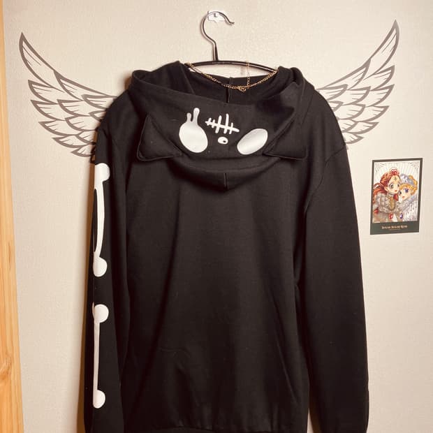 빈티지 펑크 스컬 네코 후드집업