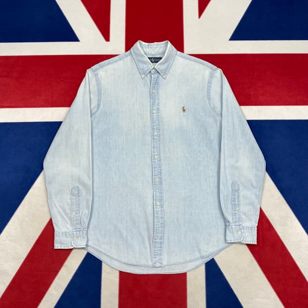 폴로 데님 셔츠 L 실측 XL 