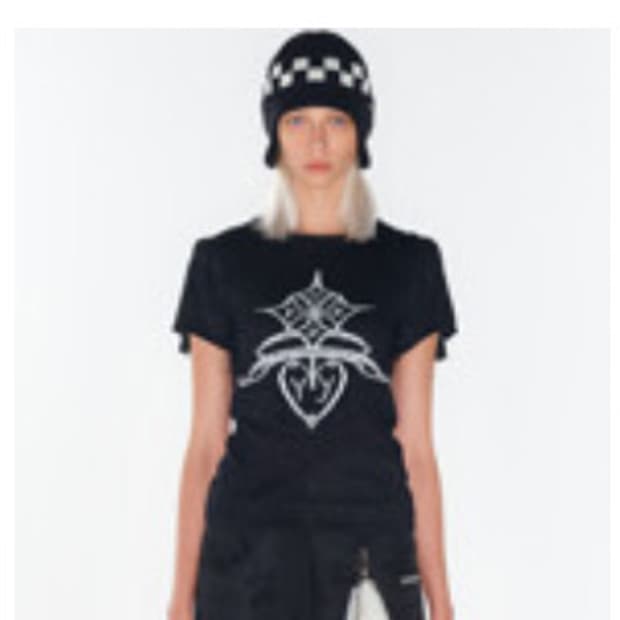오픈와이와이 니트탑 SLIT SHOULDER KNIT TOP, BLACK